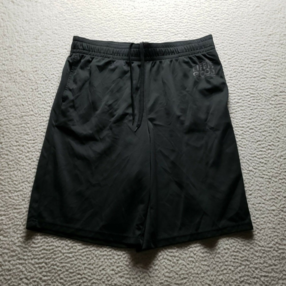 Life Is Good Shorts Mens XL Black Mesh 11 Inseam Elastic Waist Running Gym